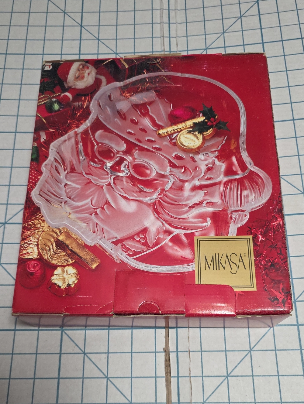 MIKASA 11" CRYSTAL SANTA HOSTESS SERVING DISH #SA235/754 made in Germany